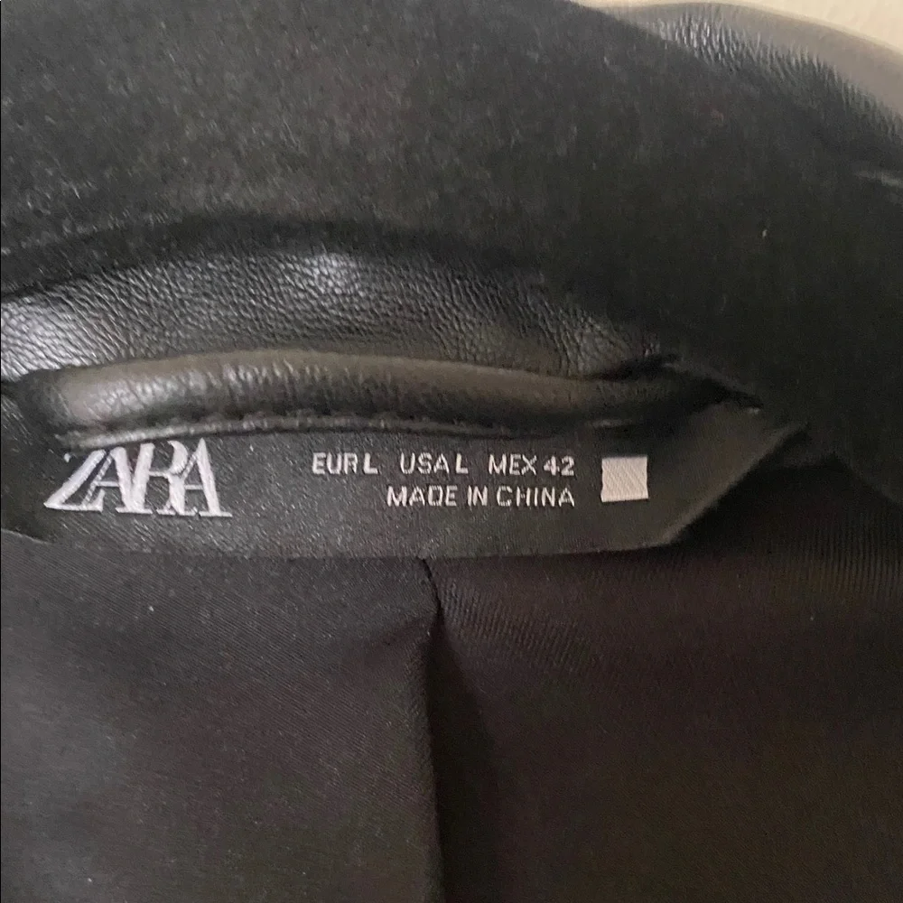 Zara Faux Leather Blazer